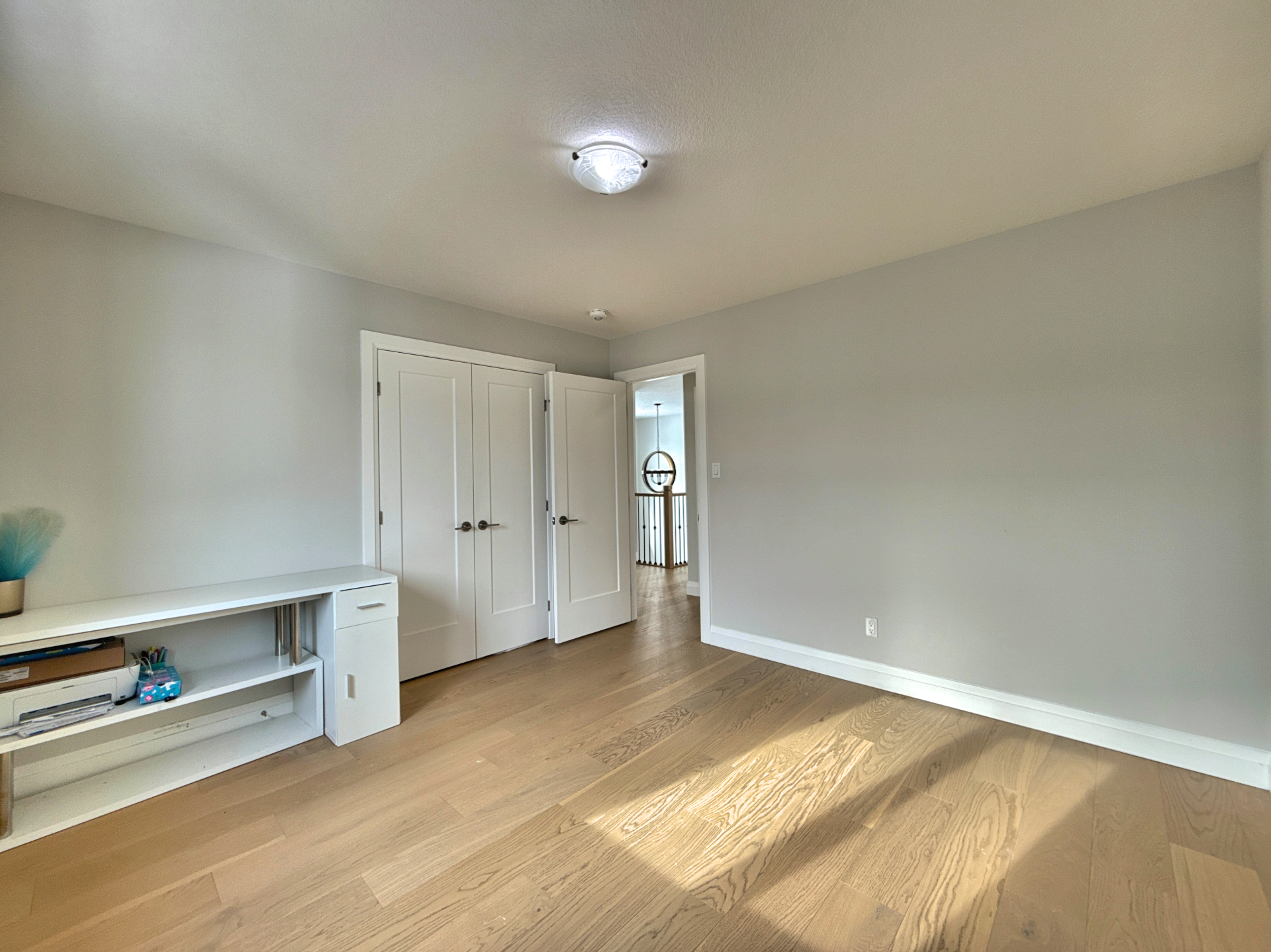 Virtually staged bedroom with modern decor