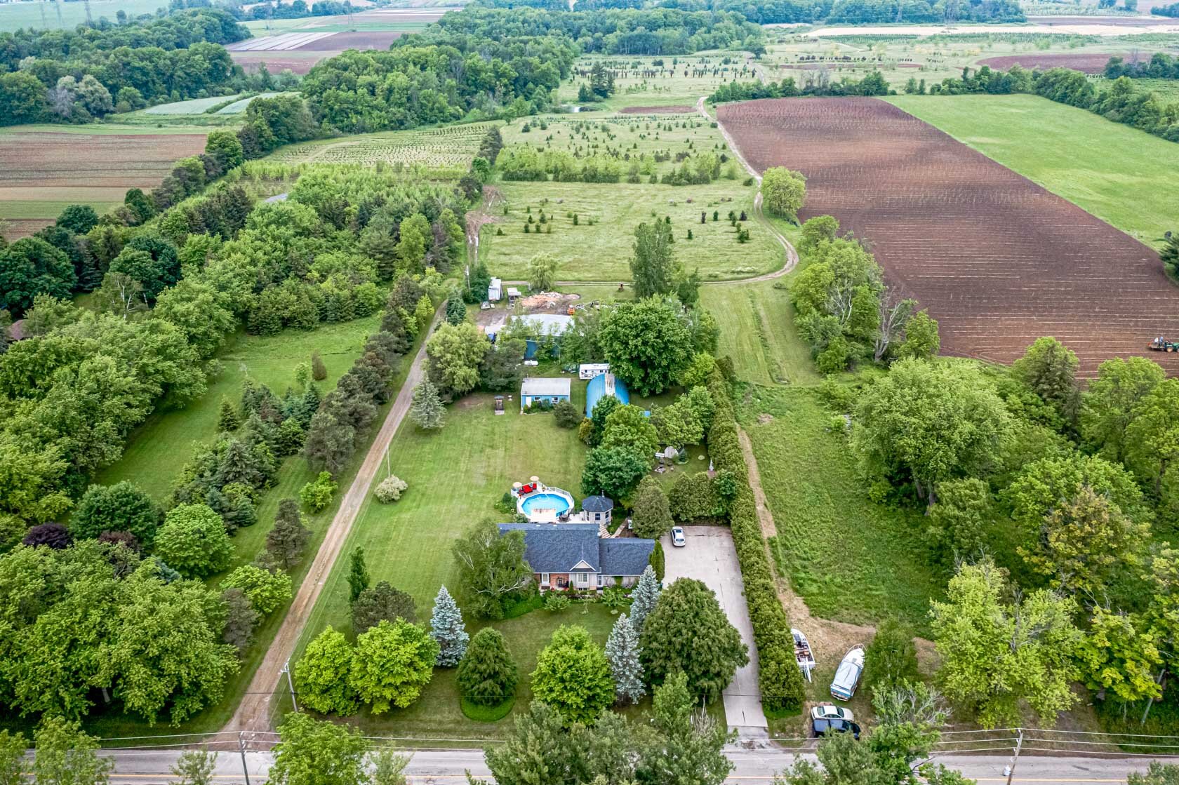Rural property with farmland surroundings
