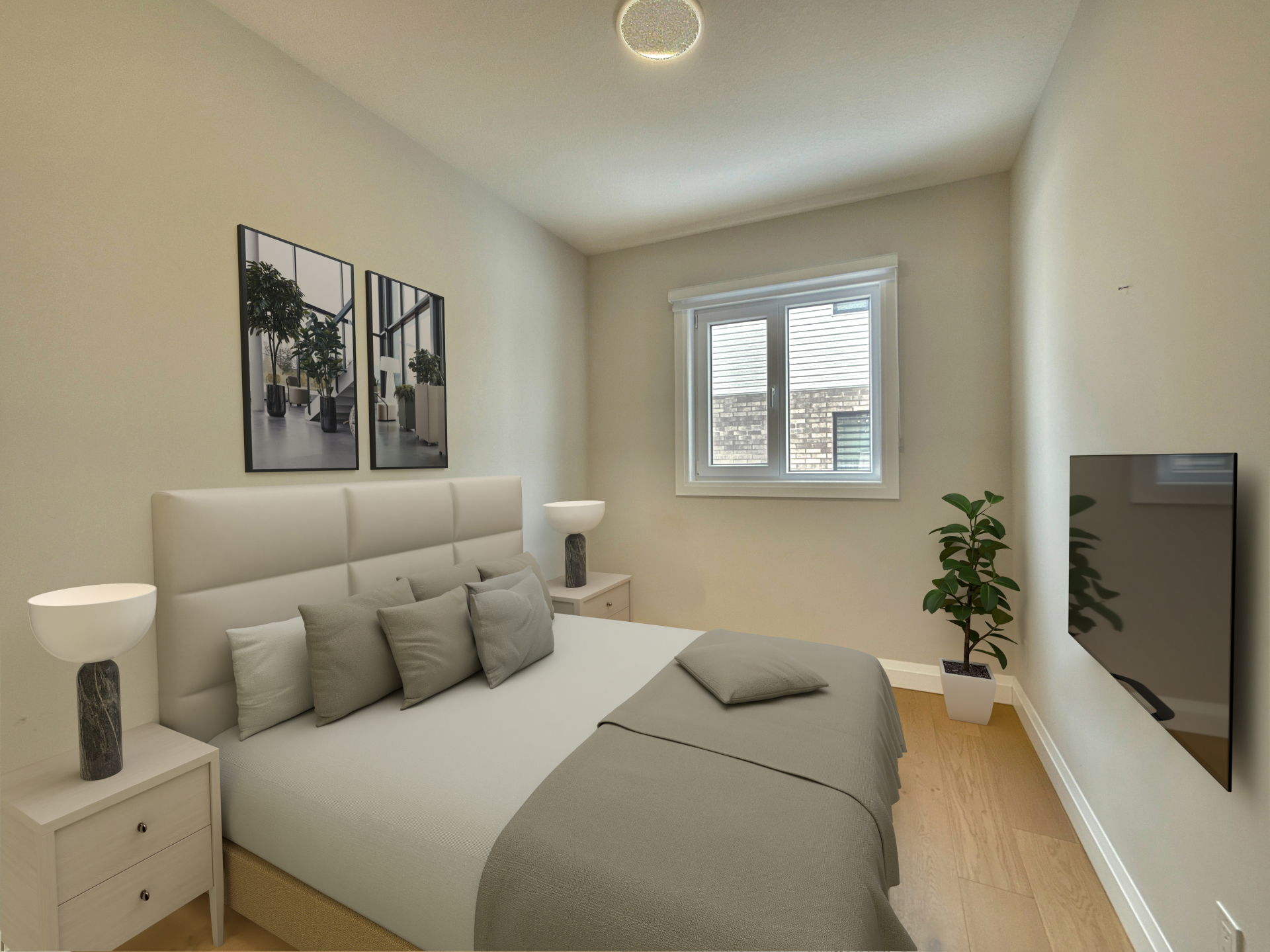 Empty bedroom before virtual staging