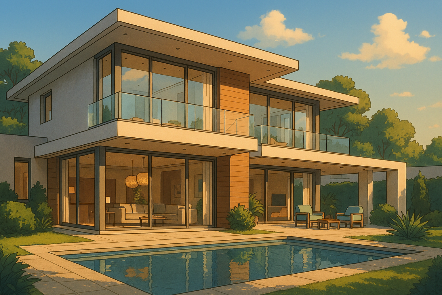 Ghibli-style exterior visualization