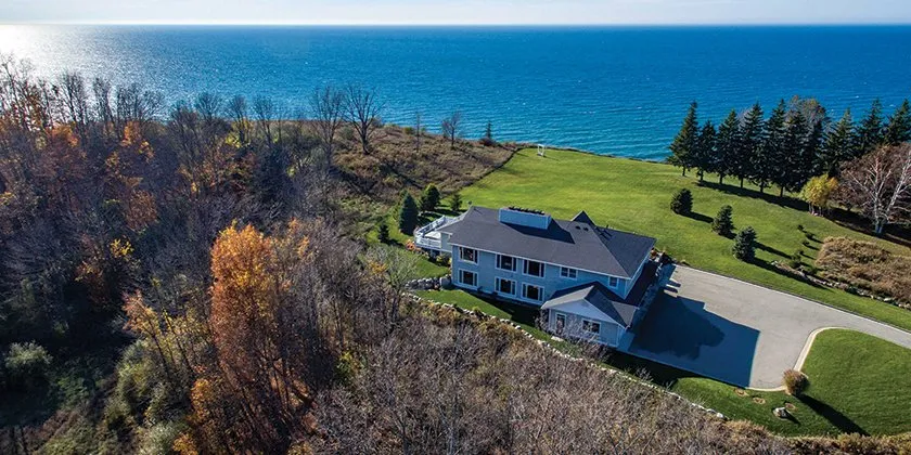 Lakefront property with forest surroundings