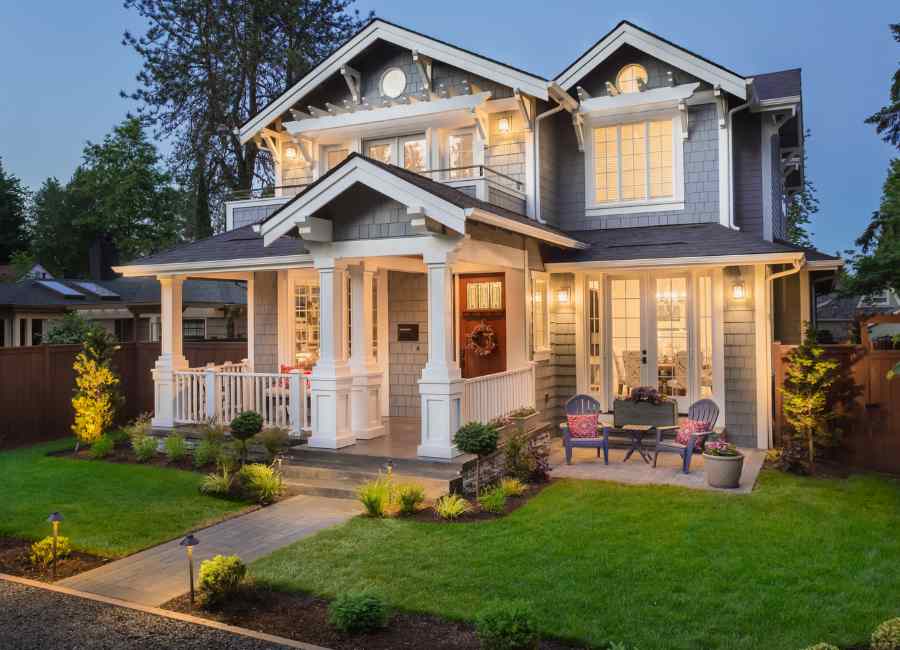 Modern grey and white craftsman