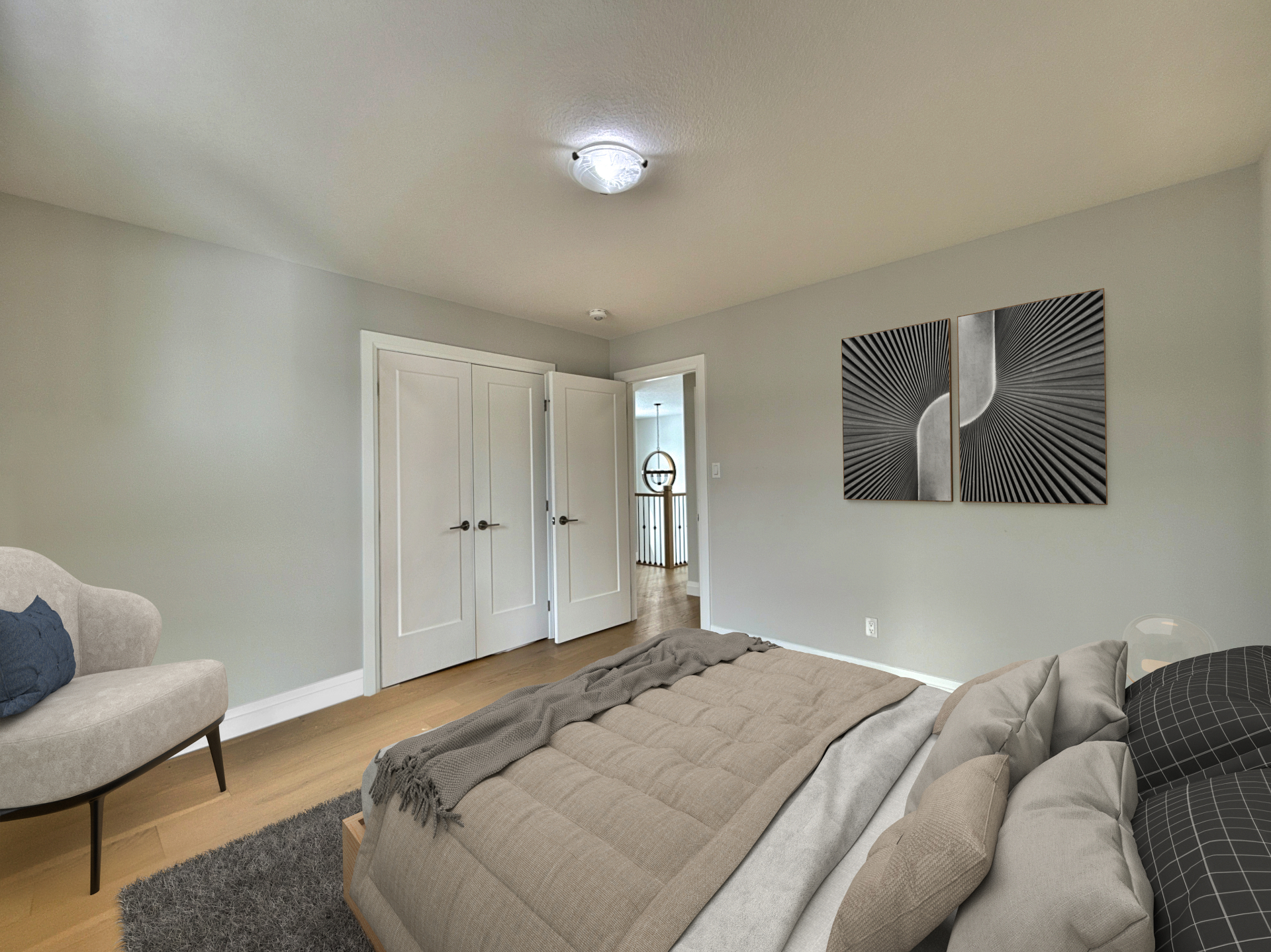 Empty bedroom before virtual staging