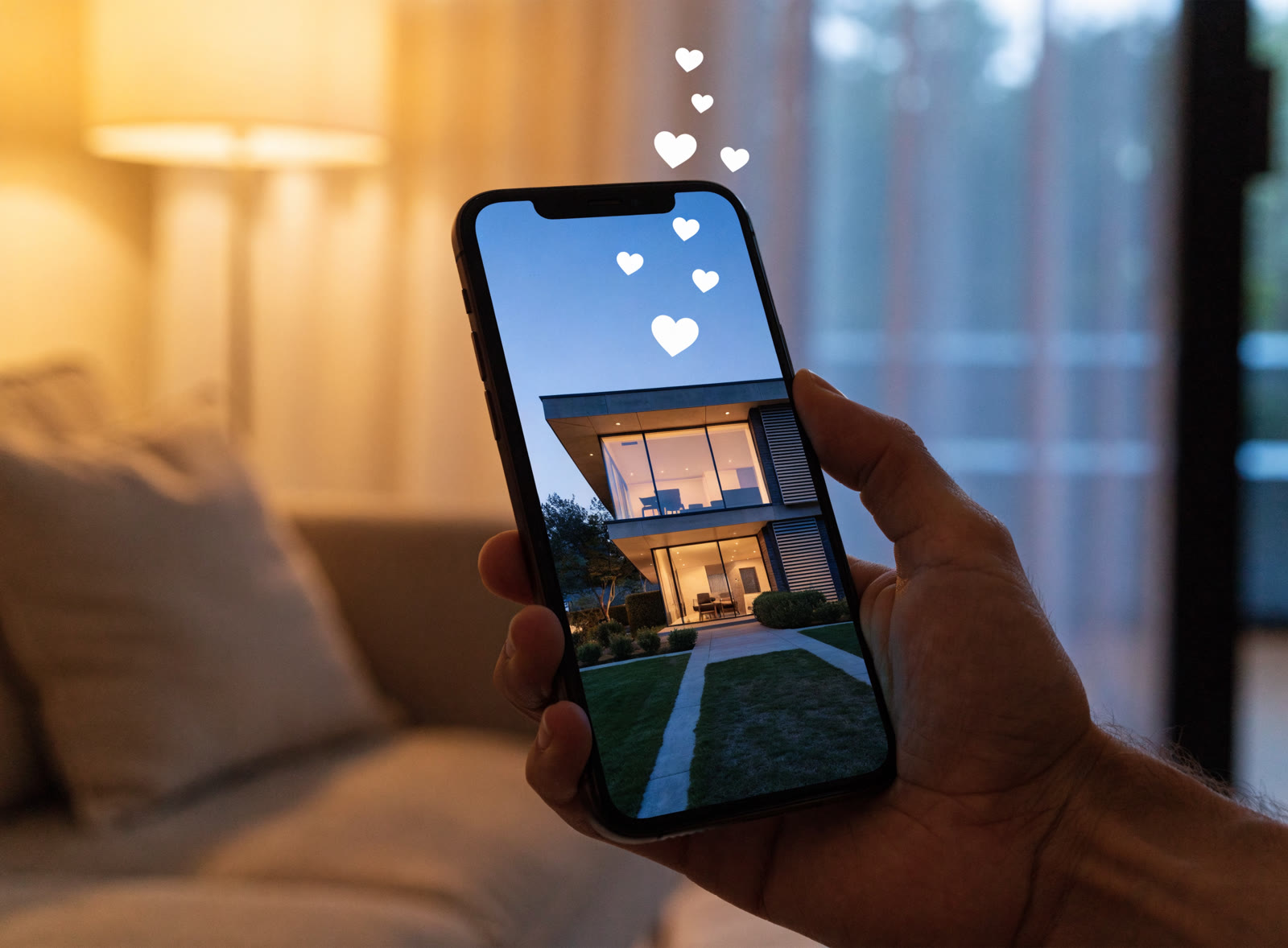 A phone showing a twilight listing post collecting likes