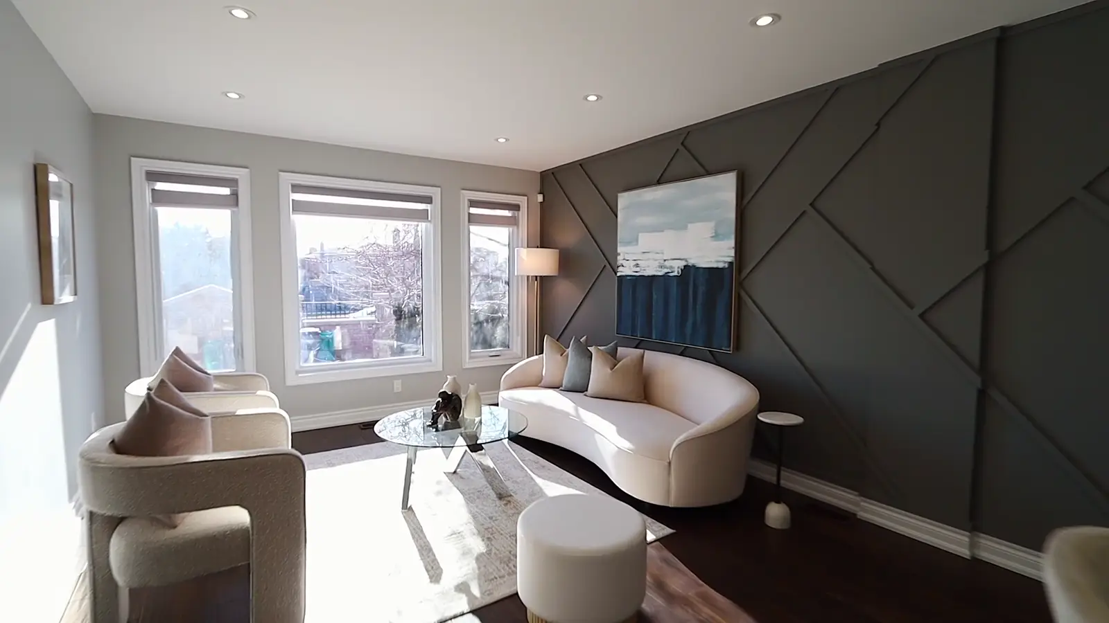Mississauga living and dining room, furnished — virtual staging by Estate Shutter