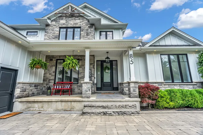 Front porch of a lakefront home — Grand Bend real estate photography by Estate Shutter