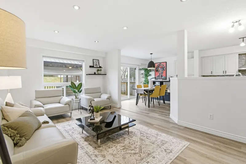Virtually staged living room — Kitchener real estate photography by Estate Shutter