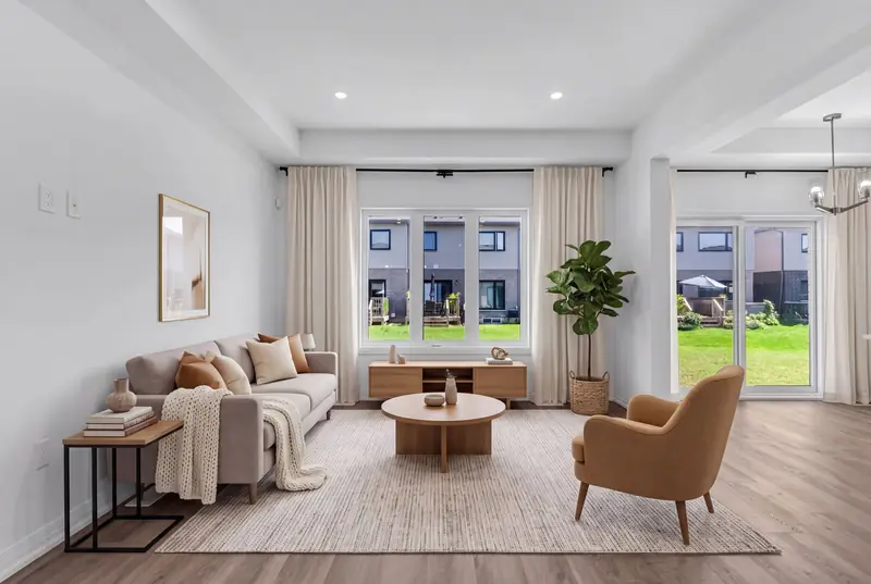 Virtually staged living room — Niagara Falls real estate photography by Estate Shutter