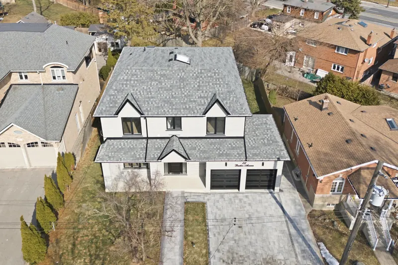 Top-down aerial of a modern home — Toronto real estate photography by Estate Shutter