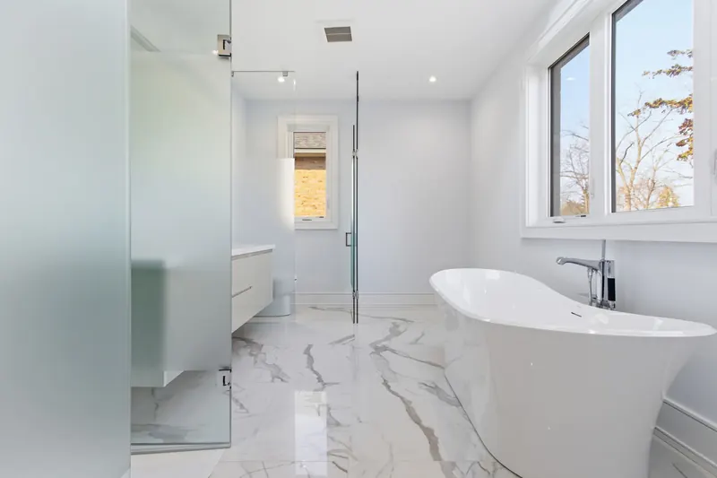 Primary ensuite with freestanding tub — Toronto real estate photography by Estate Shutter