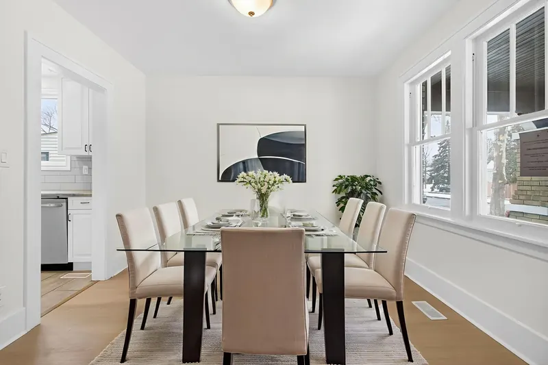 Virtually staged dining room — Windsor real estate photography by Estate Shutter