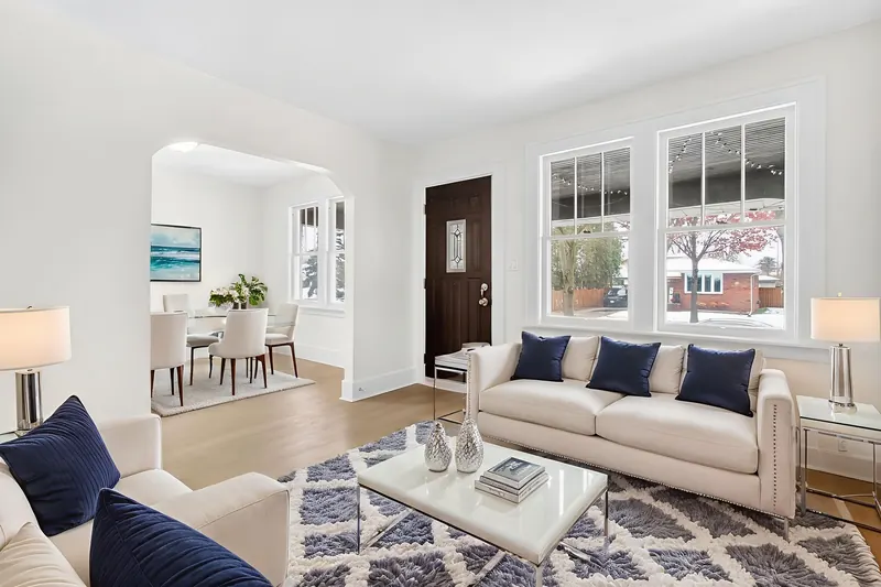Virtually staged living room — Windsor real estate photography by Estate Shutter