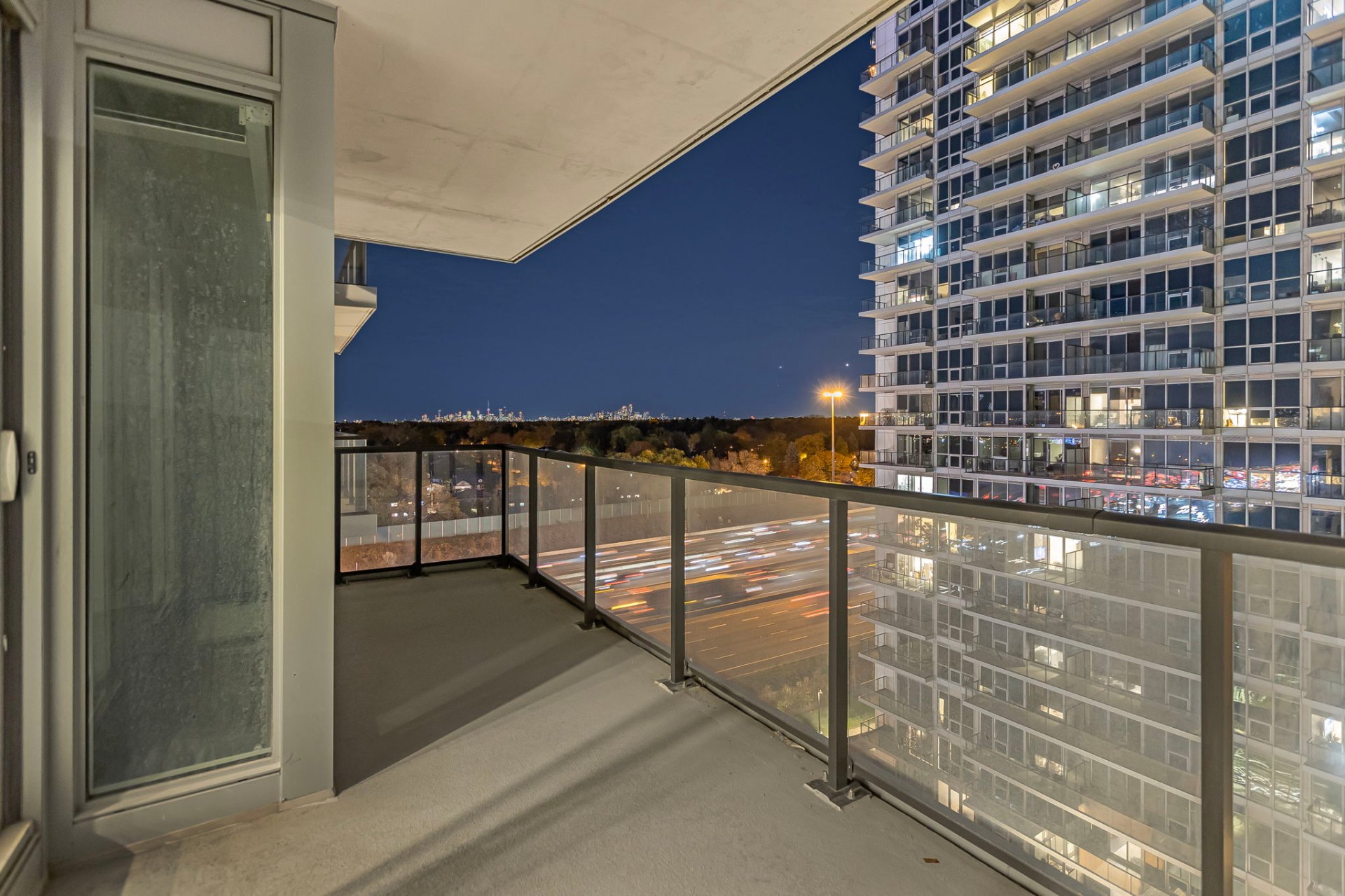 Balcony with panoramic city views