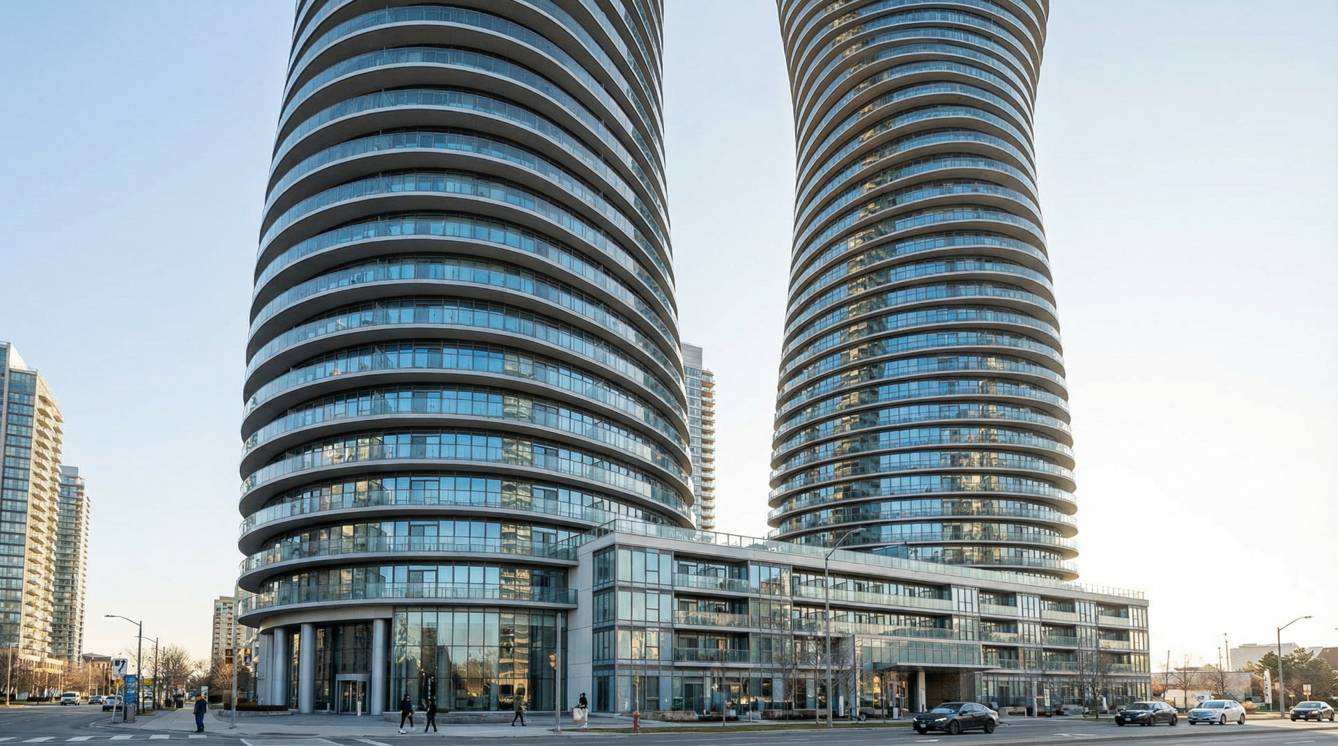 Commercial real estate photography Mississauga Absolute World Towers - iconic Marilyn Monroe towers architecture