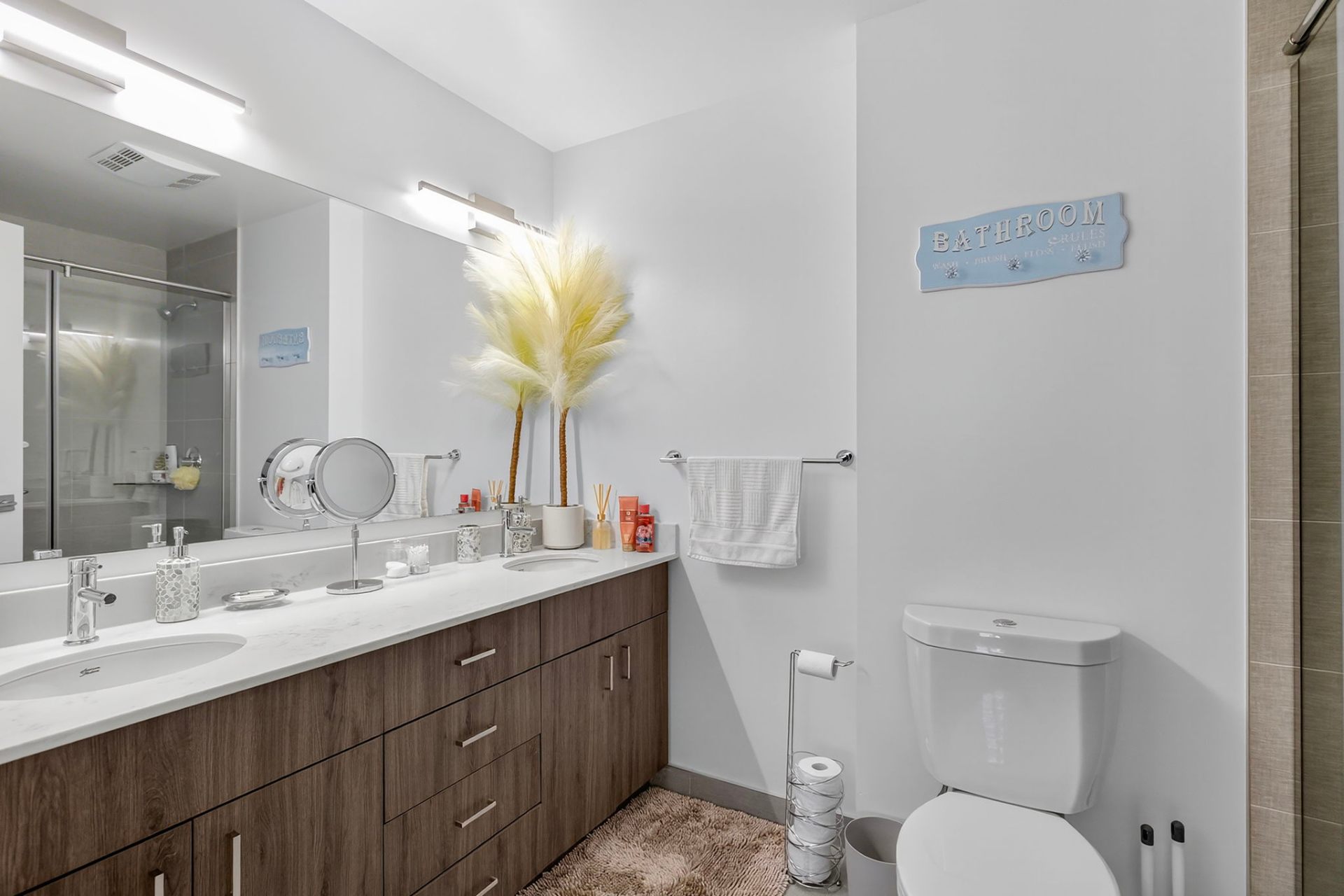 Contemporary bathroom with double vanity