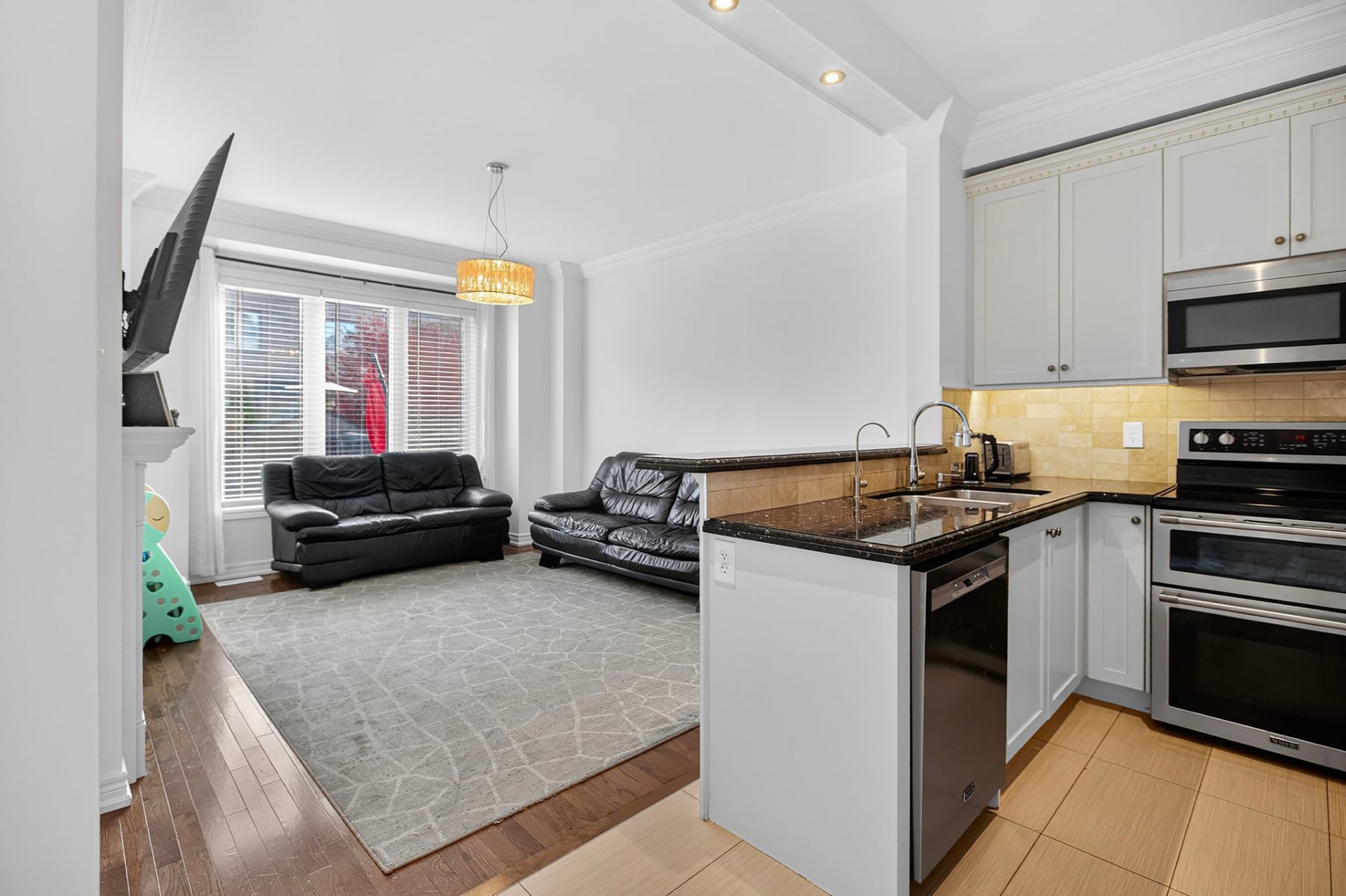 Open concept kitchen and living room
